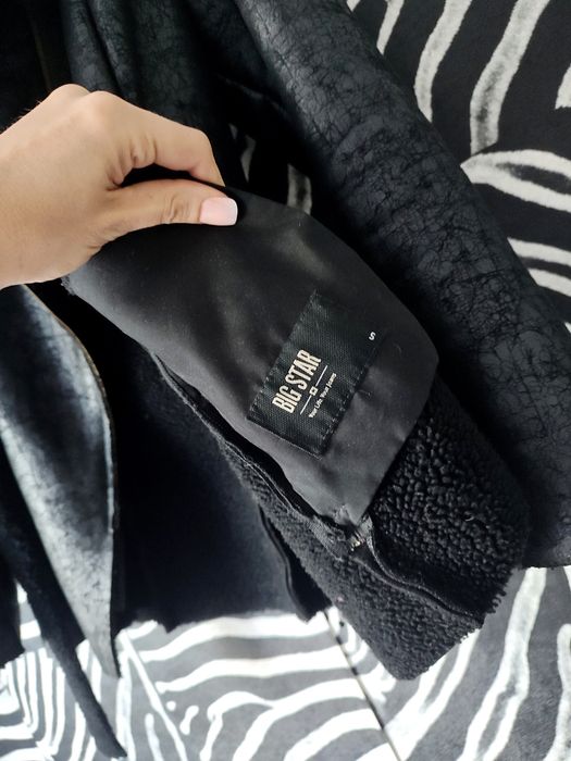 Czarny kożuszek Big star kurtka damska futerko r. S