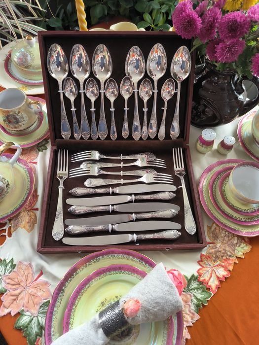 Мельхиоровый посеребренный набор 6/24,ЗиШ, Вольнянск мнц УССР