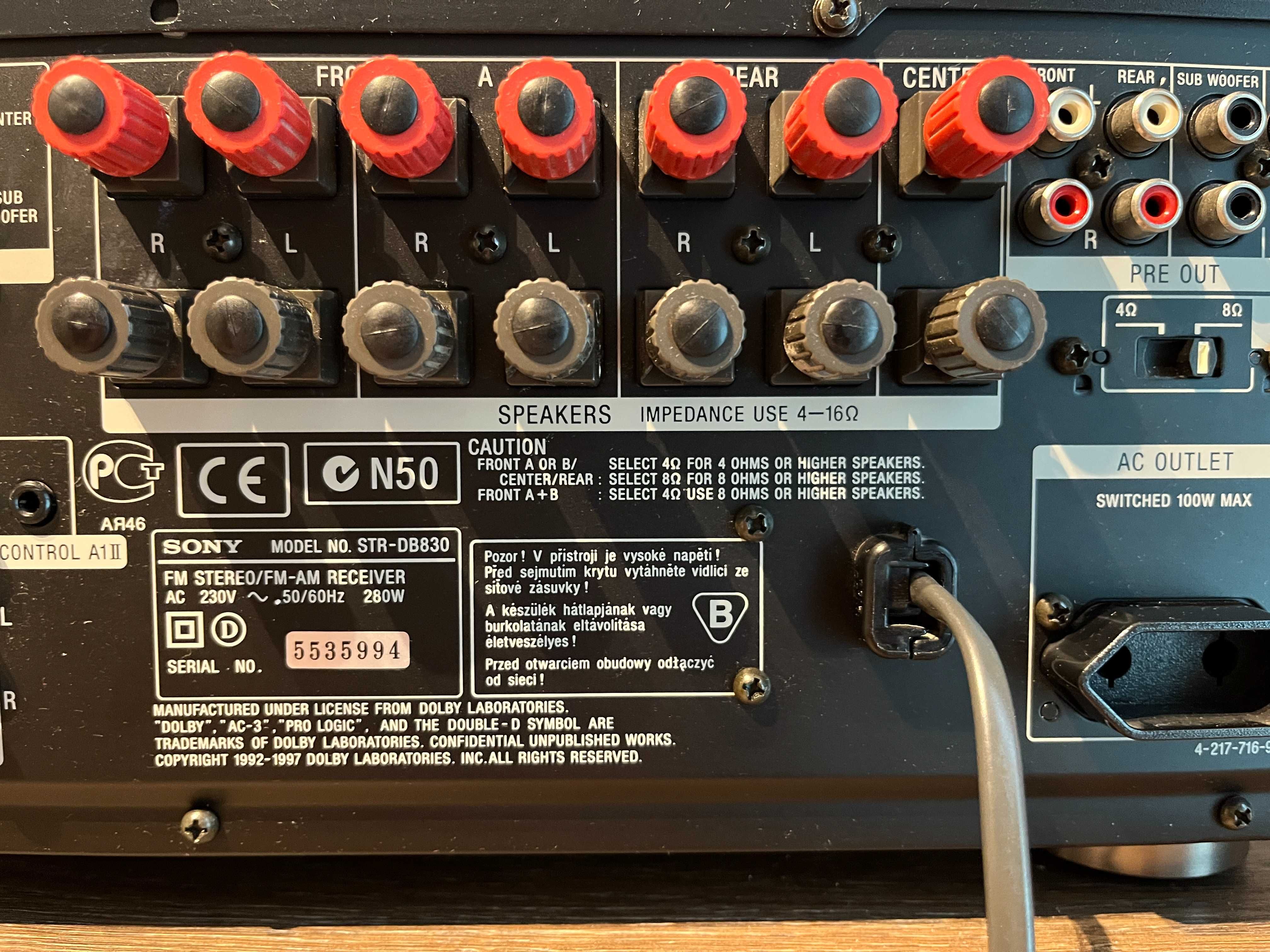 OKAZJA Amplituner SONY STR-DB830 QS 7.1 PILOT RM-PP402 kino domowe ANT