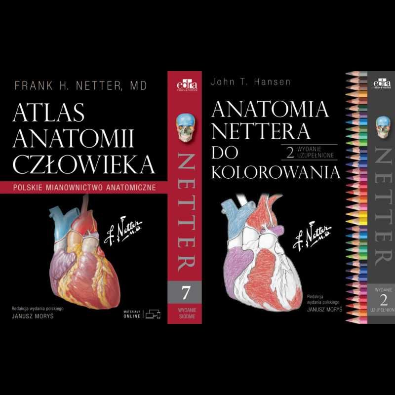 Atlas Netter Polski + Kolorowanka Książki NOWE NaMedycyne