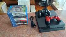 Zestaw PS4 + 2 pady + 13 gier