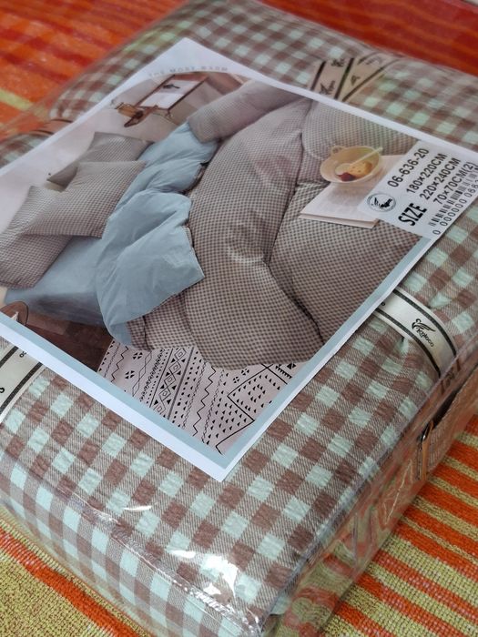 Двоспальний комплект постільної білизни з мусліну. Наволочки 70×70 см.