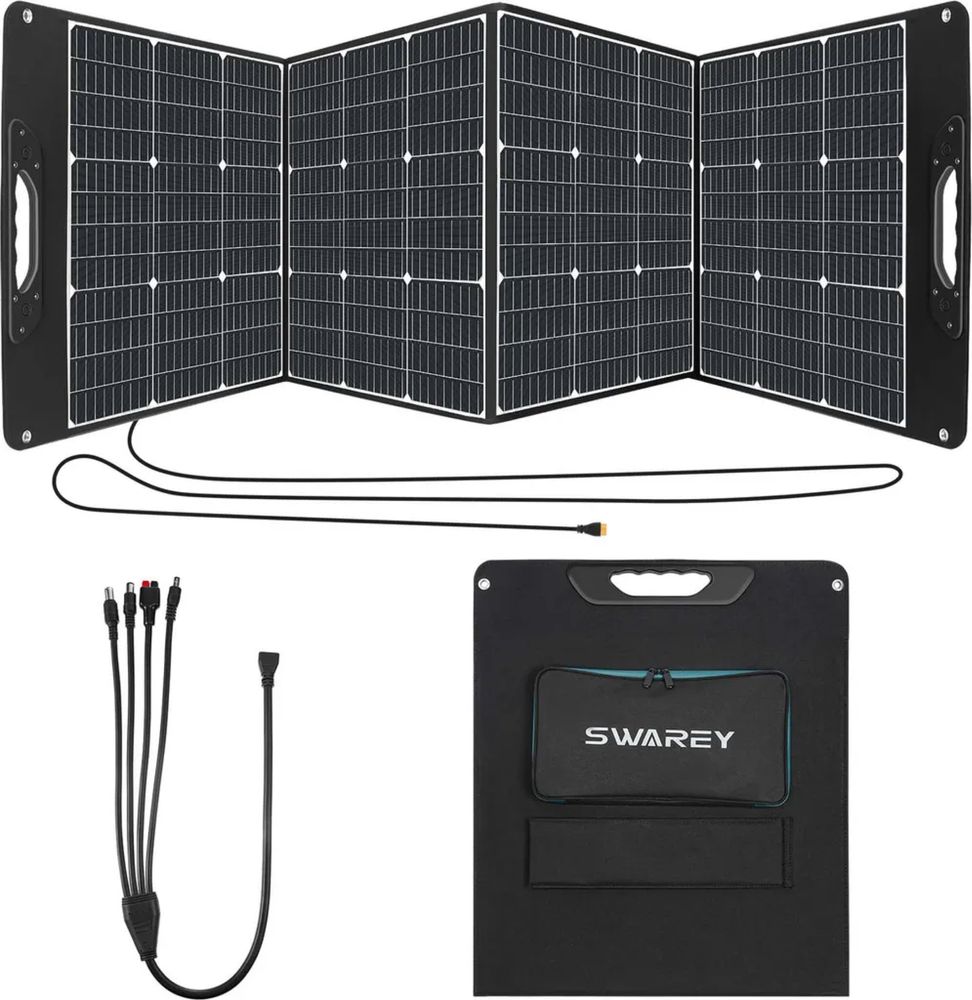 Składany panel słoneczny kempingowy SWAREY 200W ładowarka słoneczna