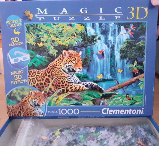 Puzzle CLEMENTONI tygrys 3D okulary 1000el.