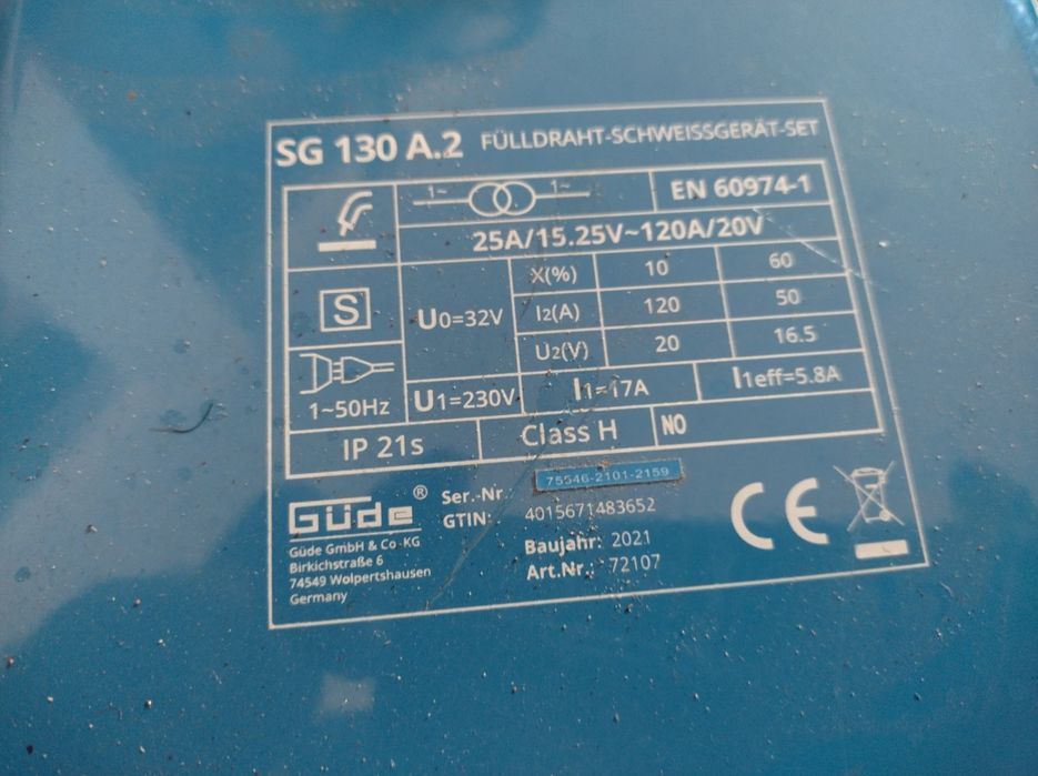 Напівавтомат ІНВЕРТОРНИЙ Gude SG 130 A. 2