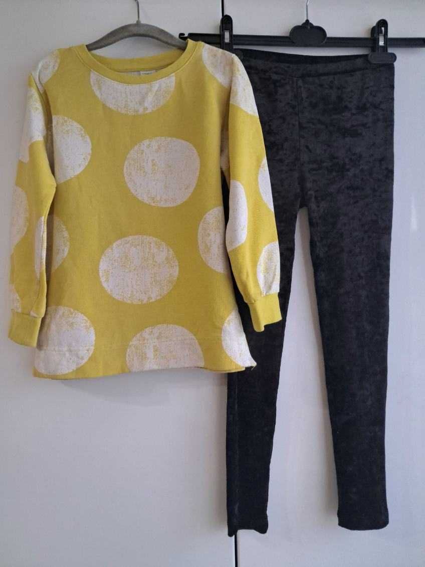 Cudny zestaw:) bluza welurowe legginsy roz 122/128