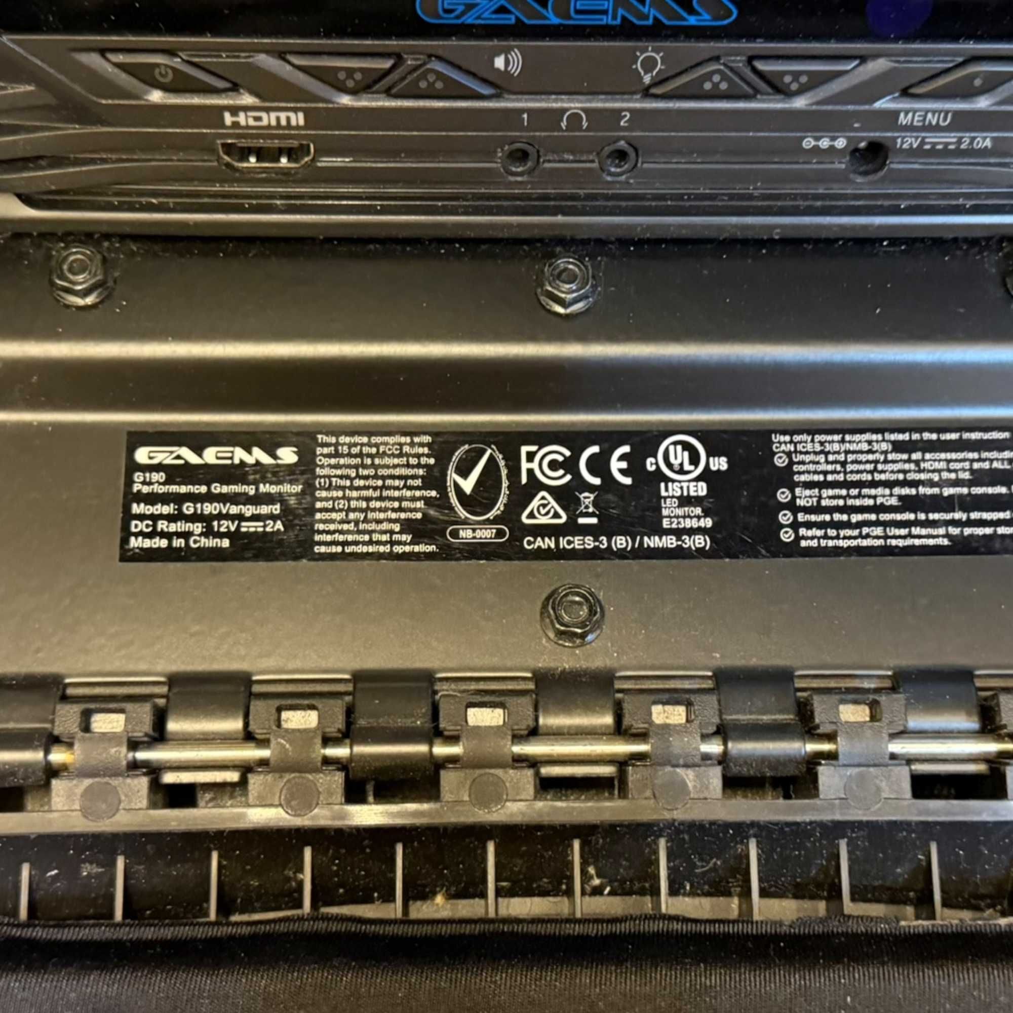 Przenośny monitor Gamingowy GAEMS G190 Vanguard Black Edition