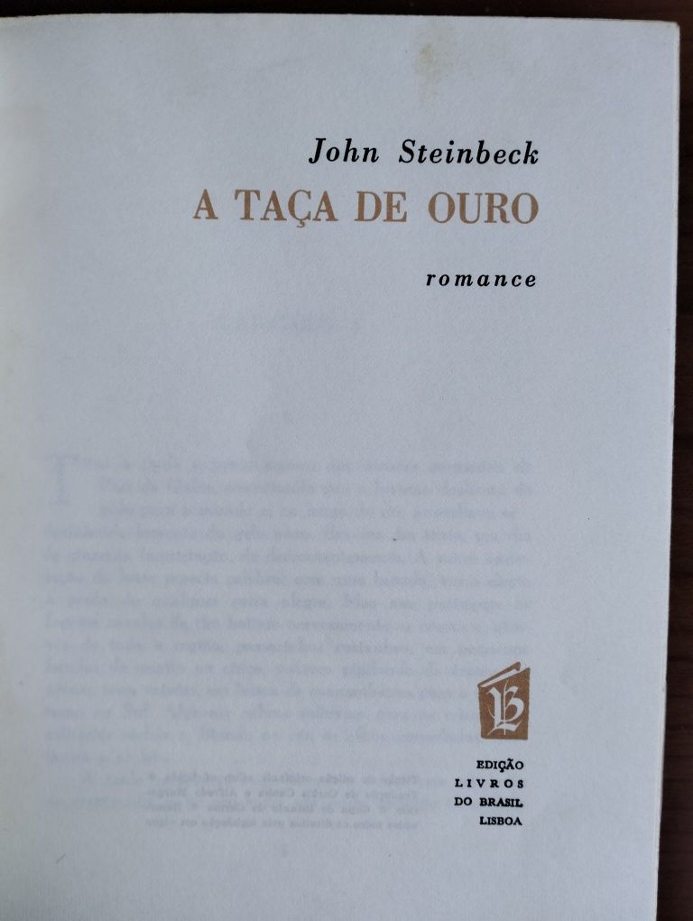 Livro A Taça de Ouro - Steinbeck