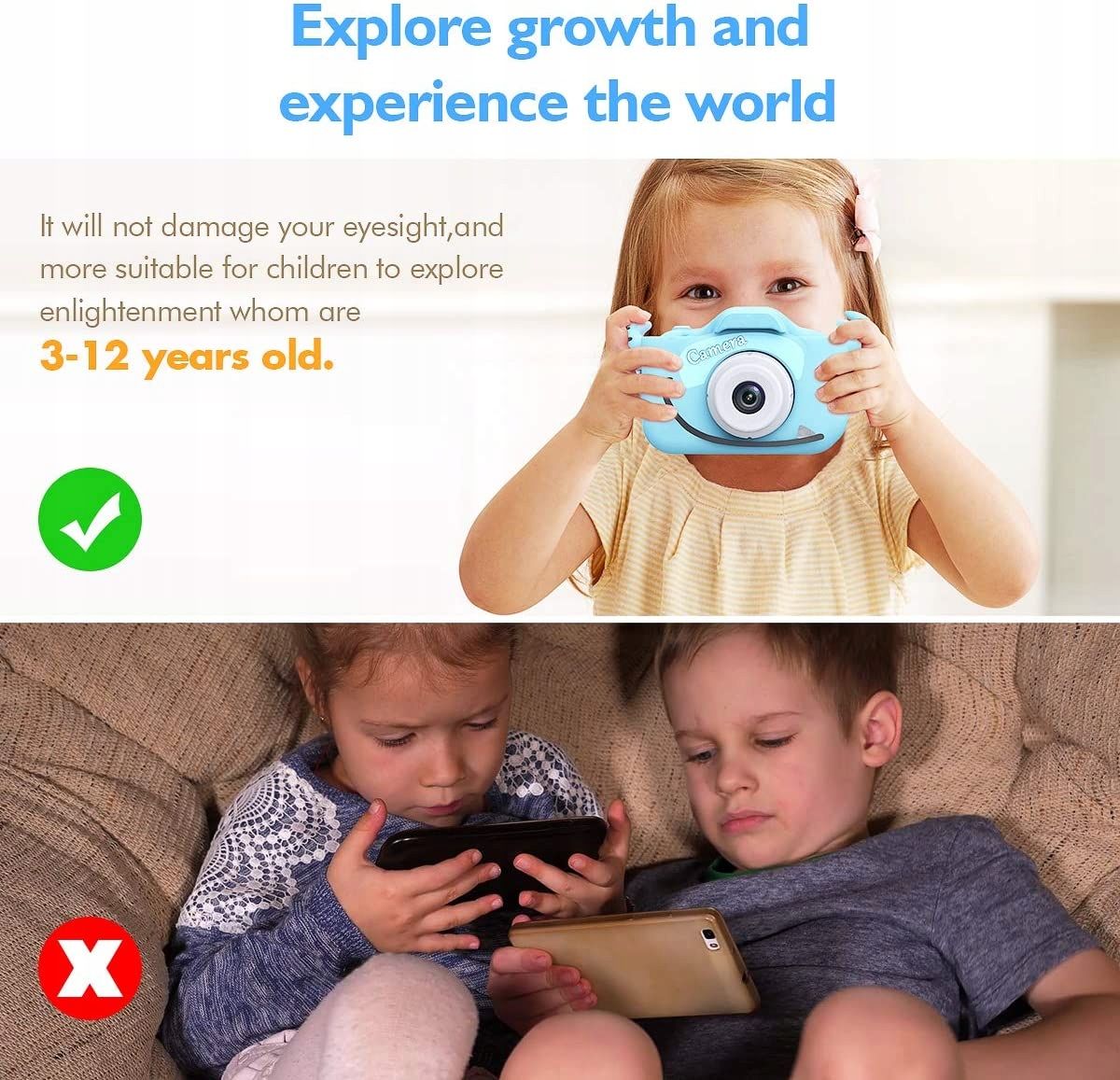 Grepro Aparat cyfrowy dla dzieci niebieski