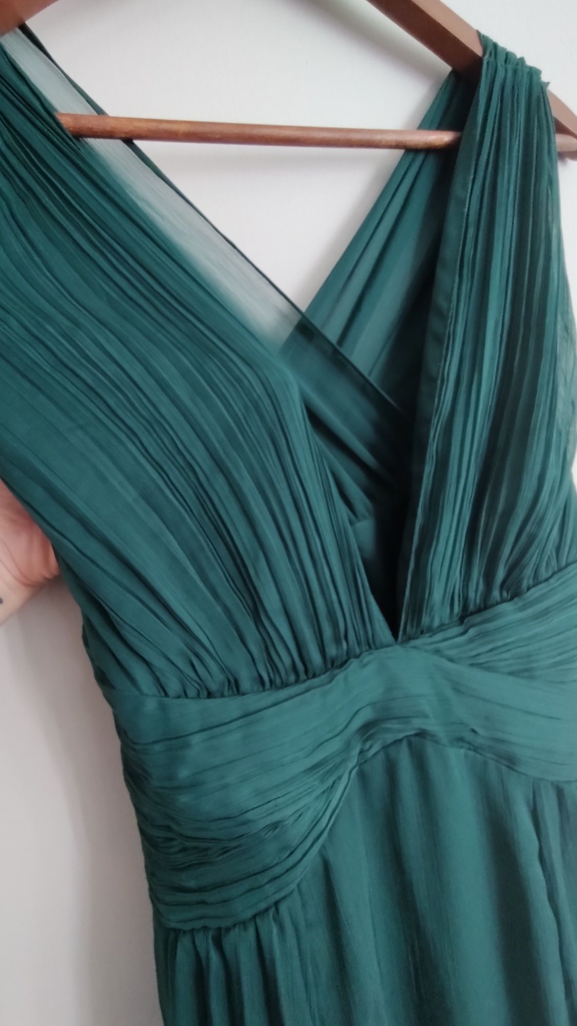 ASOS Design premium długa szyfonowa sukienka