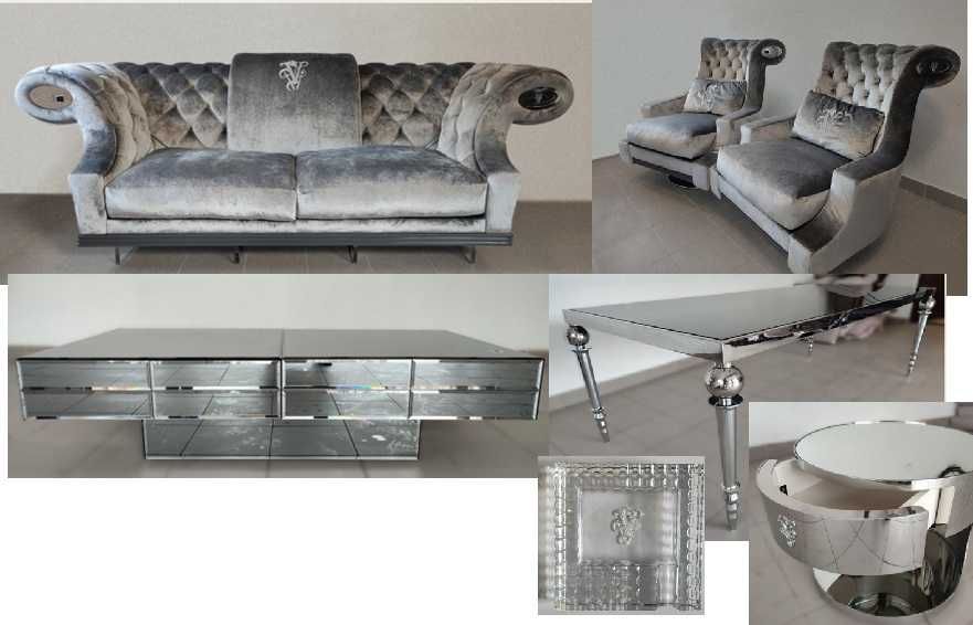 Kolekcja włoskich luksusowych mebli Visionnaire Sofa, fotel, stół