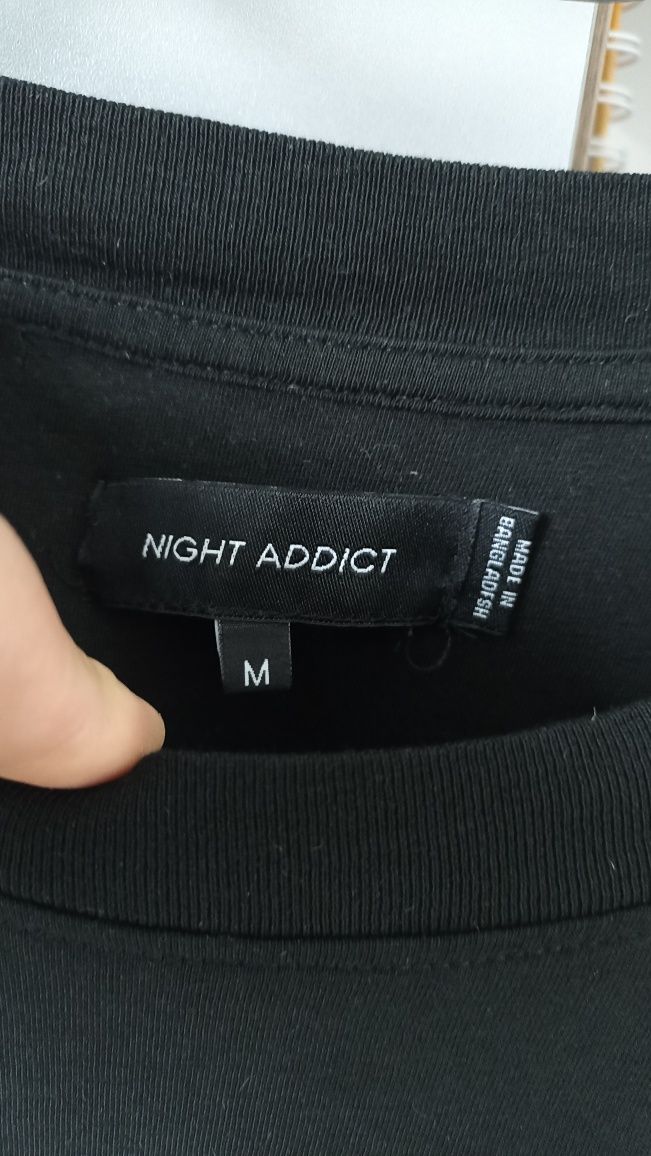 Koszulka męska damska unisex czarna Night Addict