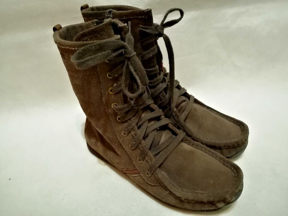 ESPRIT- Świetne Damskie Krótkie Skórzane Kozaki jak NOWE !!! 39