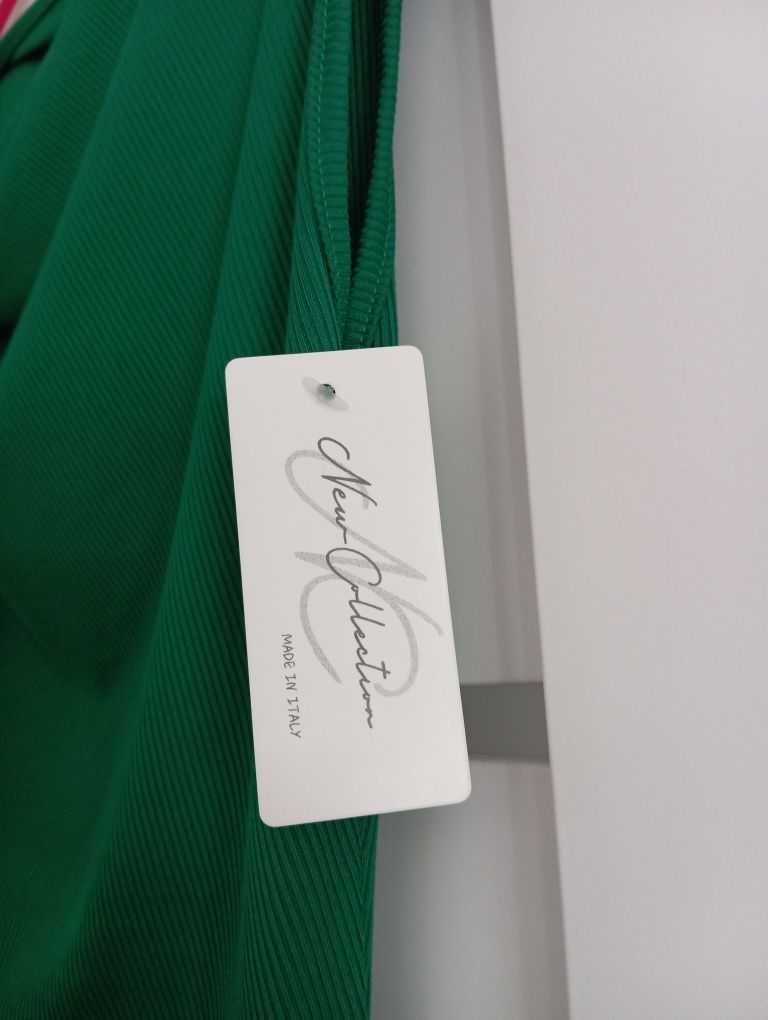 Sukienka prążek,butelkowa zieleń