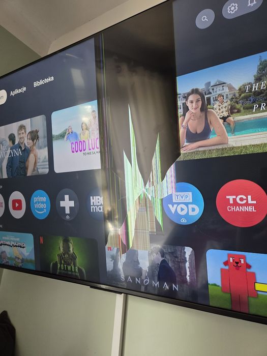 Telewizor TCL 55 cali uszkodzona matryca
