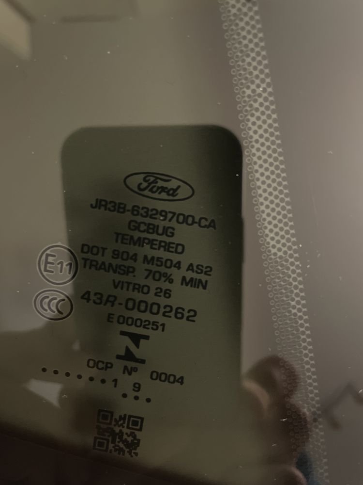 Ford Mustang MK6 2015- / szyba prawa karoseryjna tylna prawy tył