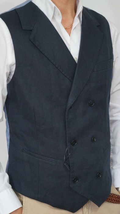 Kamizelka Nowa Dwurzędowa Gutteridge Rozmiar 50 Kolor Granatowy