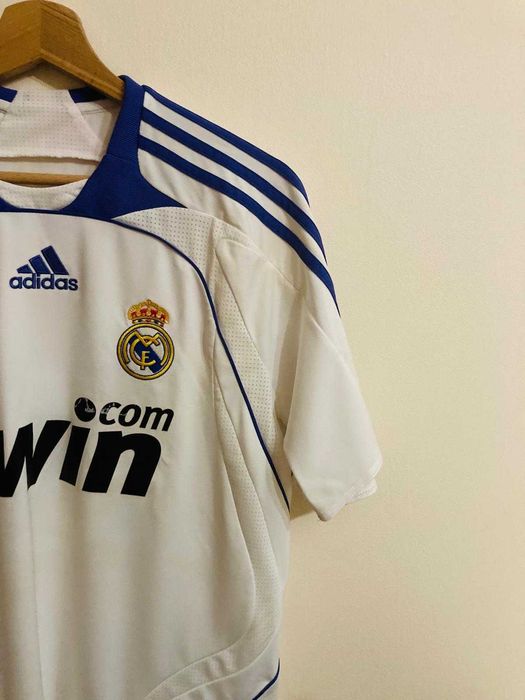 Koszulka piłkarska Adidas, S, biała — Real Madryt 2007/2008