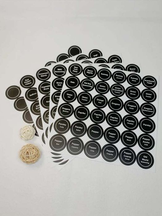 Adesivo Etiquetas Para Tempero Frascos , Preto