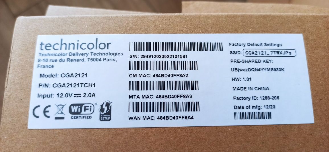 Router Technicolor CGA2121