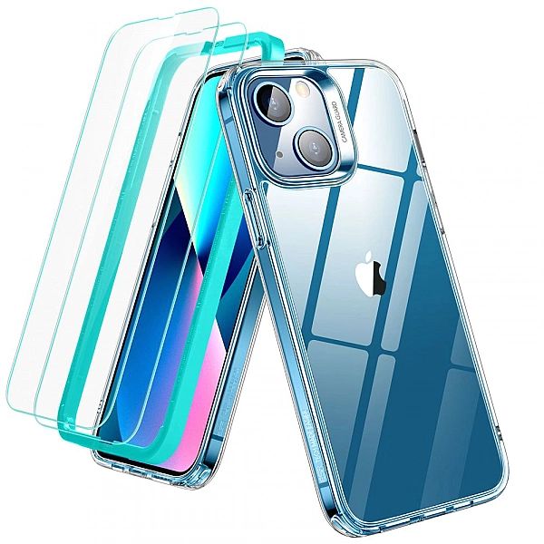 2x Szkło + Etui ESR Classic Hybrid do iPhone 13 Mini Clear