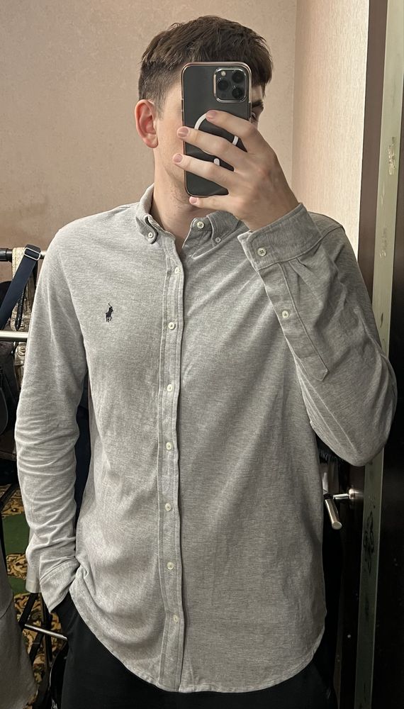Polo Ralph Lauren чоловіча сорочка, брендова сорочка, рубашка Коттон