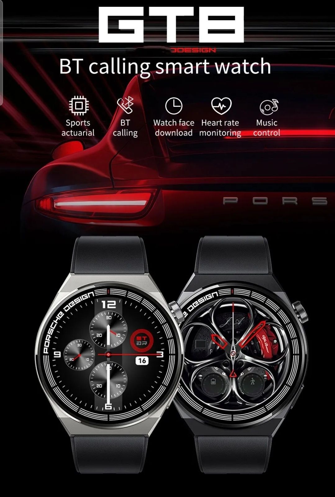 Акція!.Ola Esporte Porshe GT8 smart watch/розумний годинник/умные часы