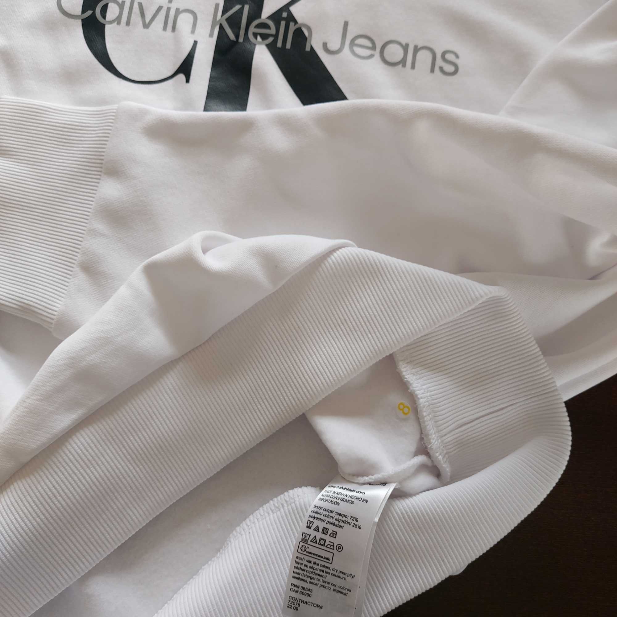 Calvin Klein oryginalna unisex bluza biała monogram L ze sklepu w USA