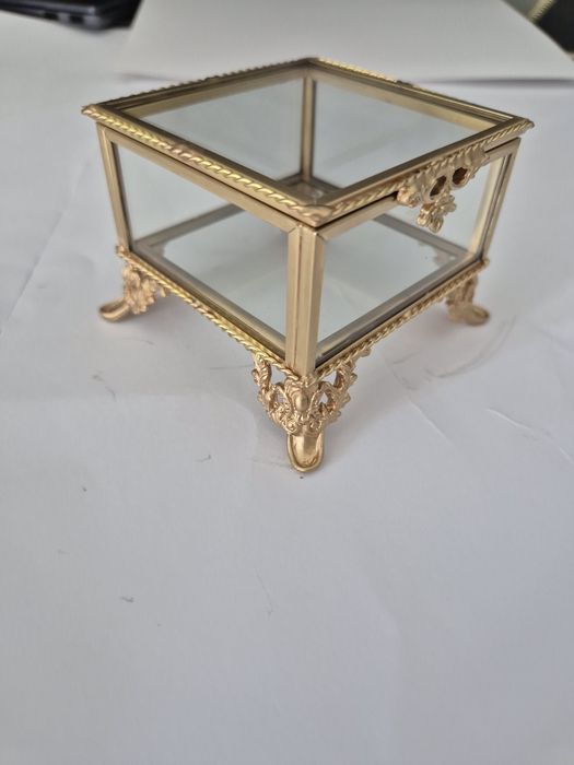 Szkatułka na obrączki z poduszką velvet beż , szkatułka na ślub