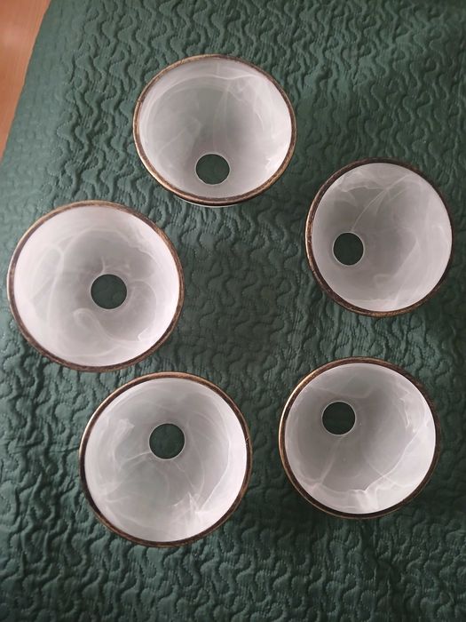 Komplet 5  antycznych kloszy