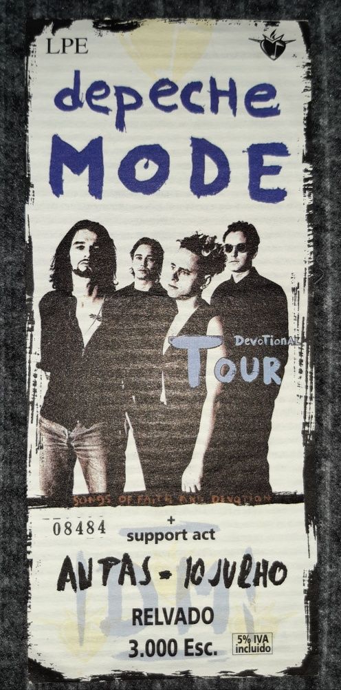 Bilhete concerto Depeche Mode, Estádio das Antas 10-Julho-1993