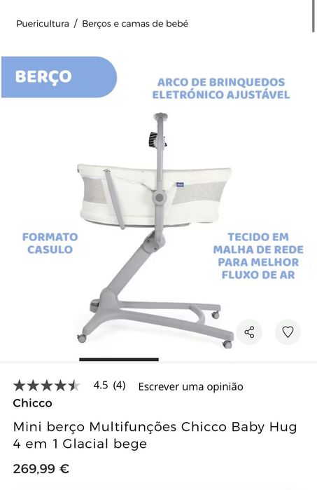 Chicco Baby Hug 4 Em 1 + Colchão Ecos Kid