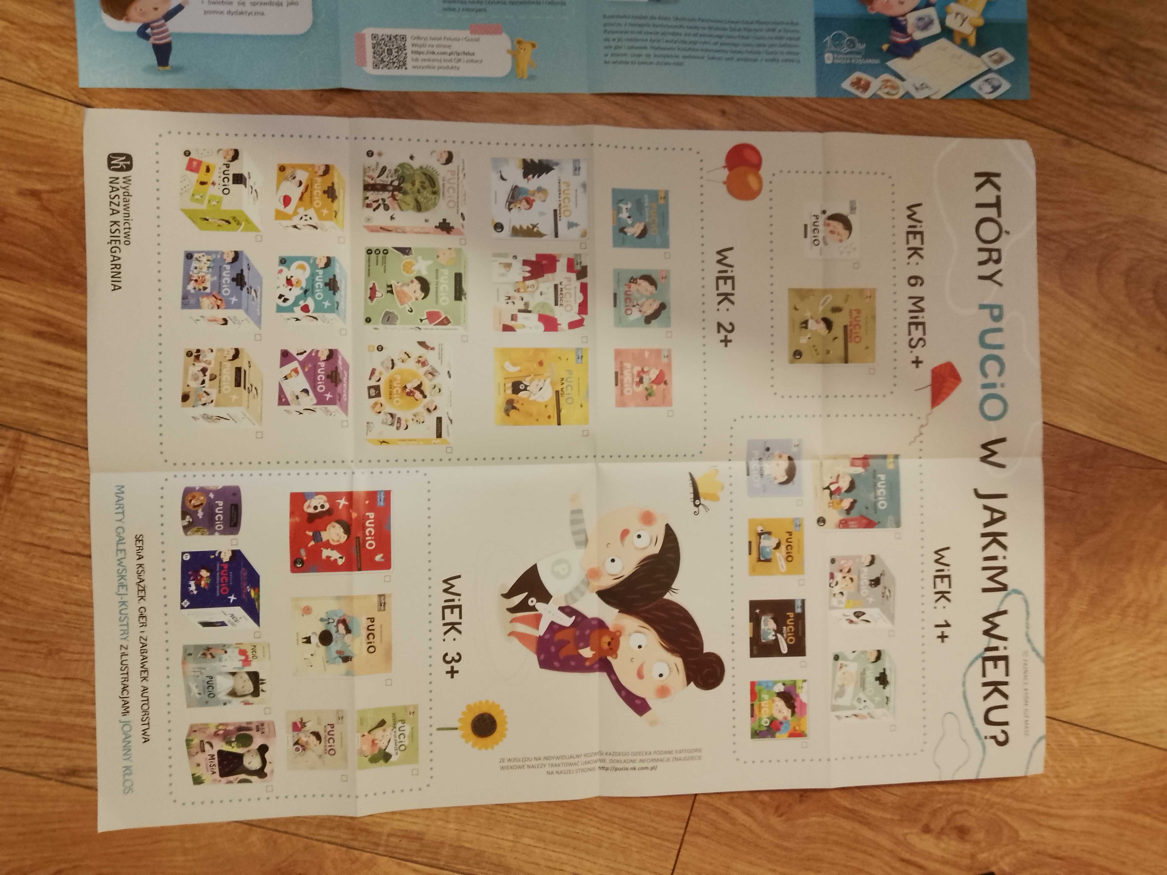 plakat dla dzieci alfabet felus i gucio, katalog pucio i naklejki lego