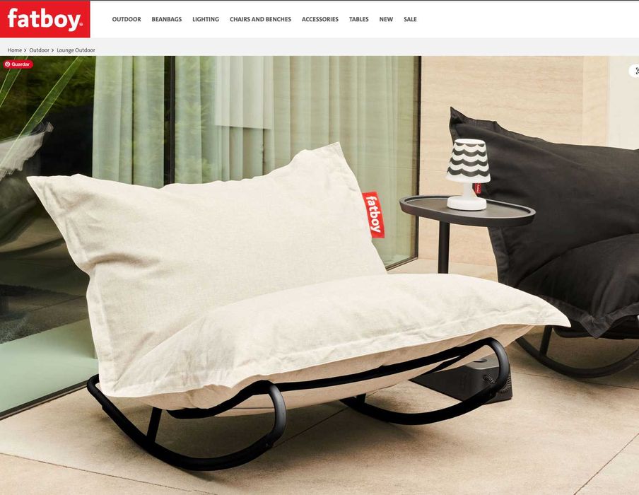 Pouff Fatboy original com estrutura de cadeira rock?n roll novo