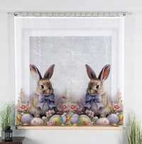 Firanka Świąteczna na Wielkanoc 2 króliki wys 160x140