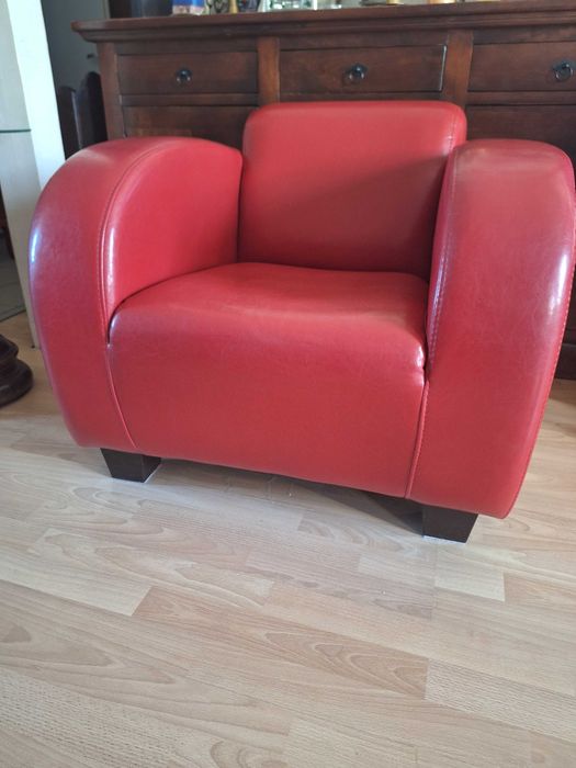 Elegancka kanapa skórzana + fotel - komplet