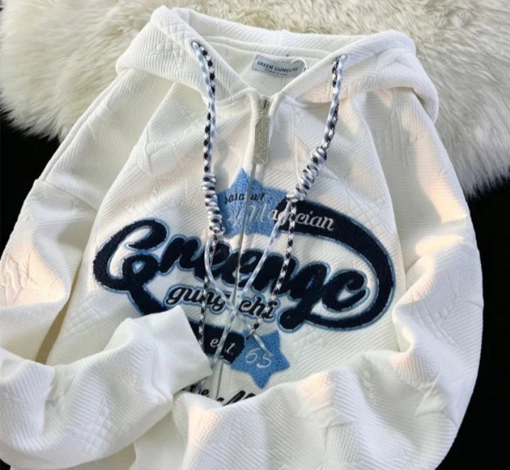 Bluza rozpinana sweter modny stylowy vintage retro y2k biała