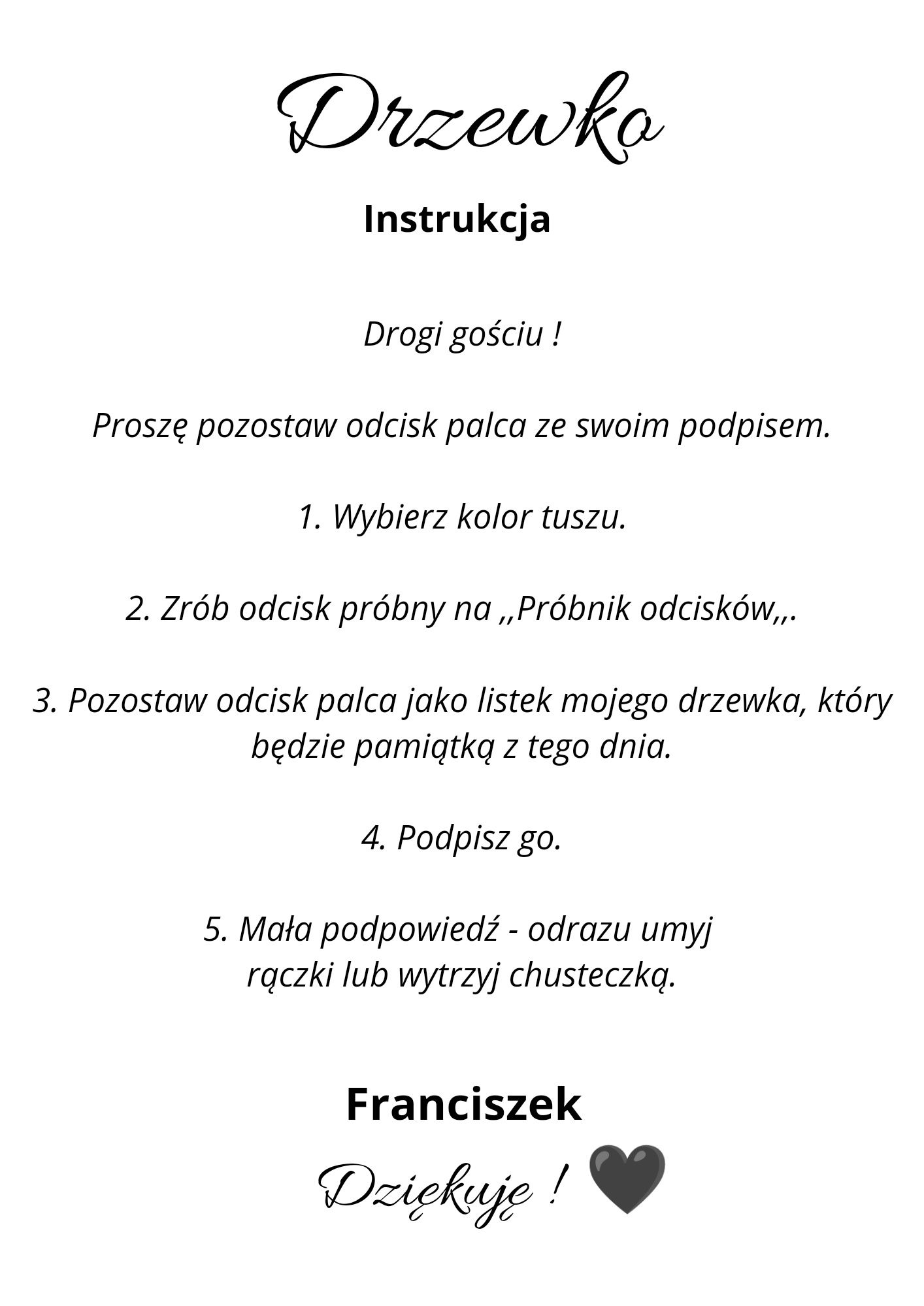 Księga gości drzewo z odciskami palców