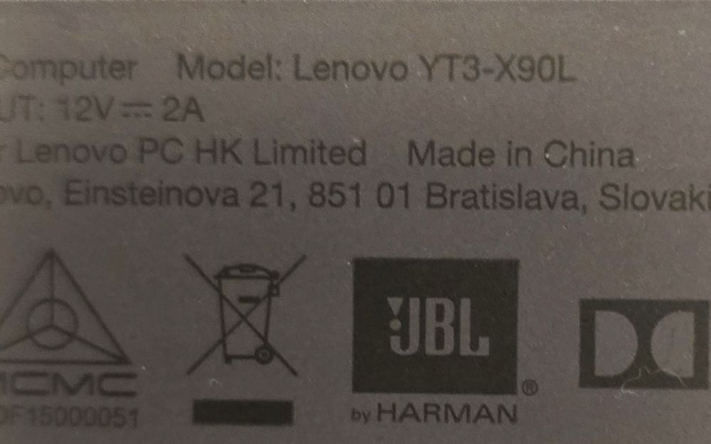 Lenovo Yoga TAB 3  4G LTE YT3-X90L Projektorem