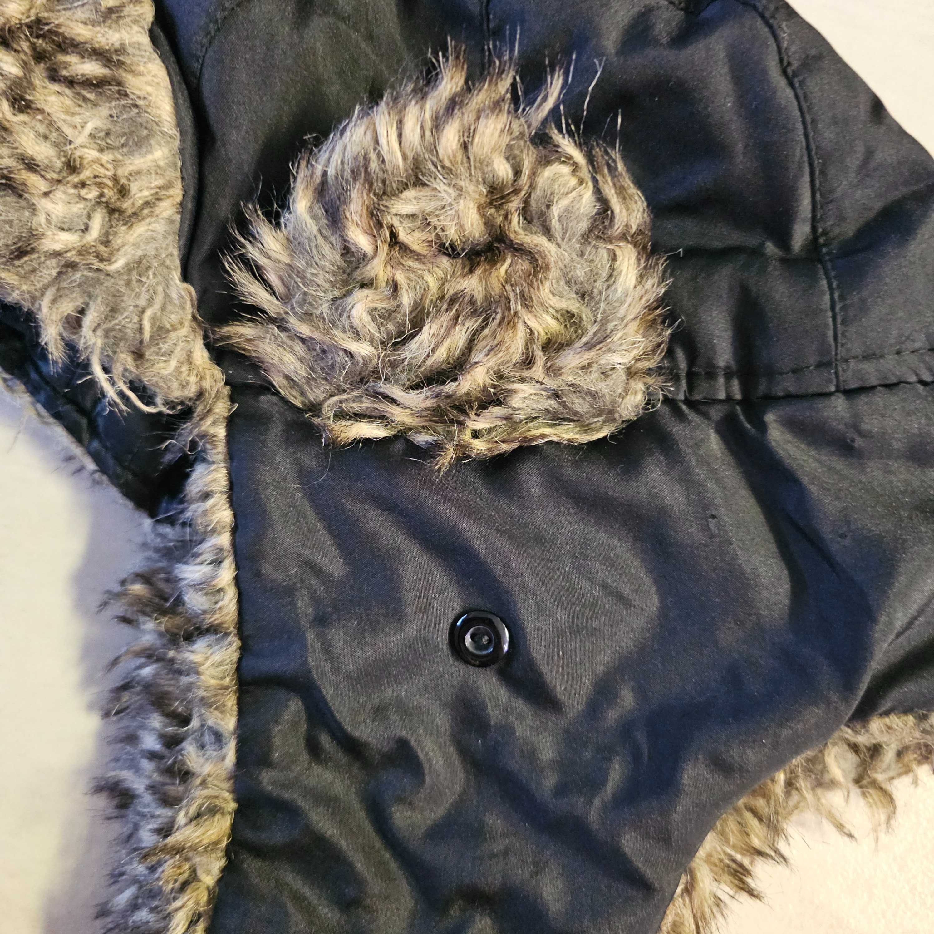Czapka uszatka czarna futerko unisex