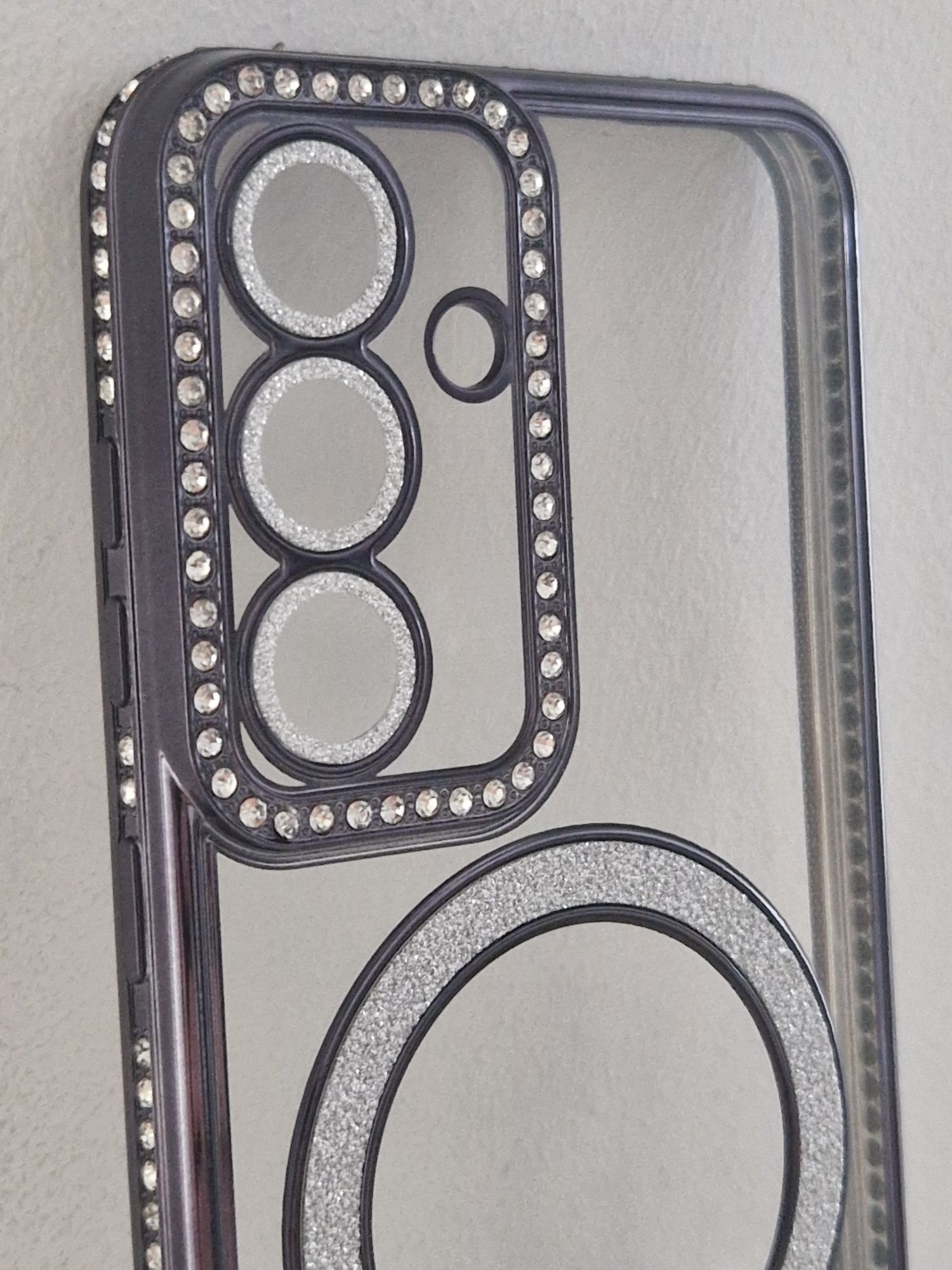 Bling Magsafe Case do Samsung Galaxy S25 czarny