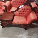Posiadamy 2 sztuki Sofa kanapa szezlong z litego drewna mahoniowego