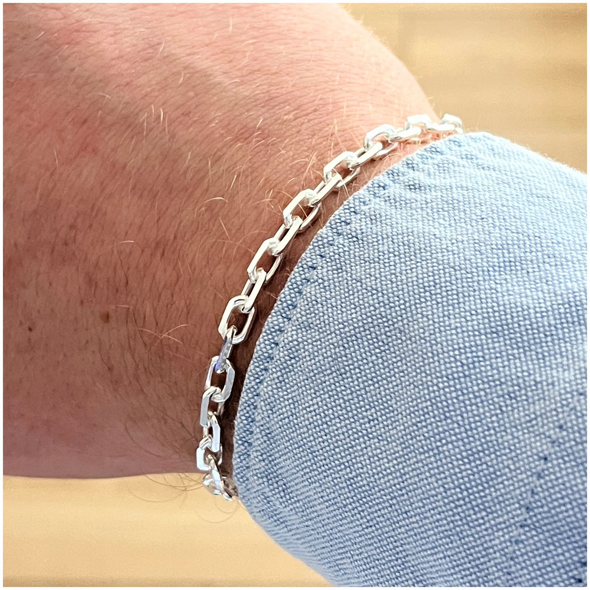 Bransoletka Męska Srebrna Ankier 4,5 Mm 925 + Eleganckie Pudełko Preze