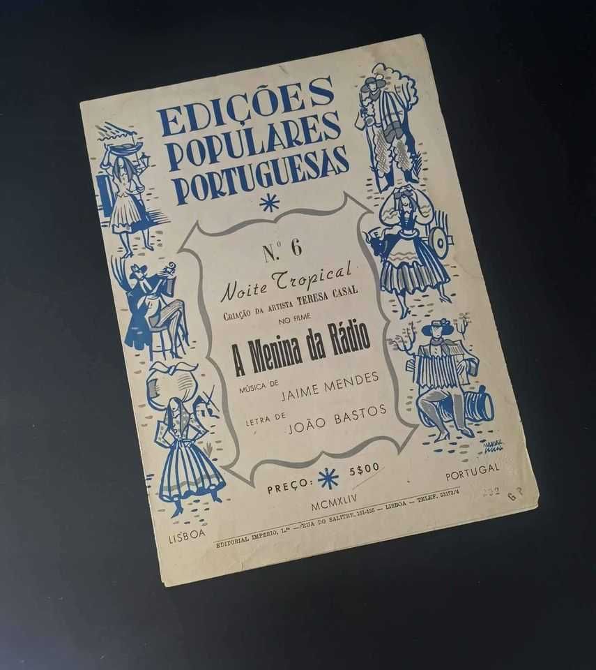Pauta de música antiga dos anos 40 - A menina da Rádio