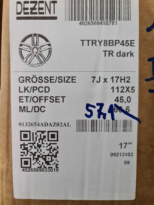Nowe alufelgi VW 17" 5x112 PASSAT B5 B6 B7 B8 CC SCIROCCO Czarne