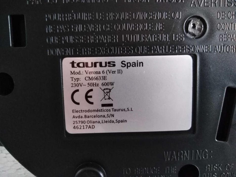 Máquina Café Taurus Verona 6 (Version II) CM6633E