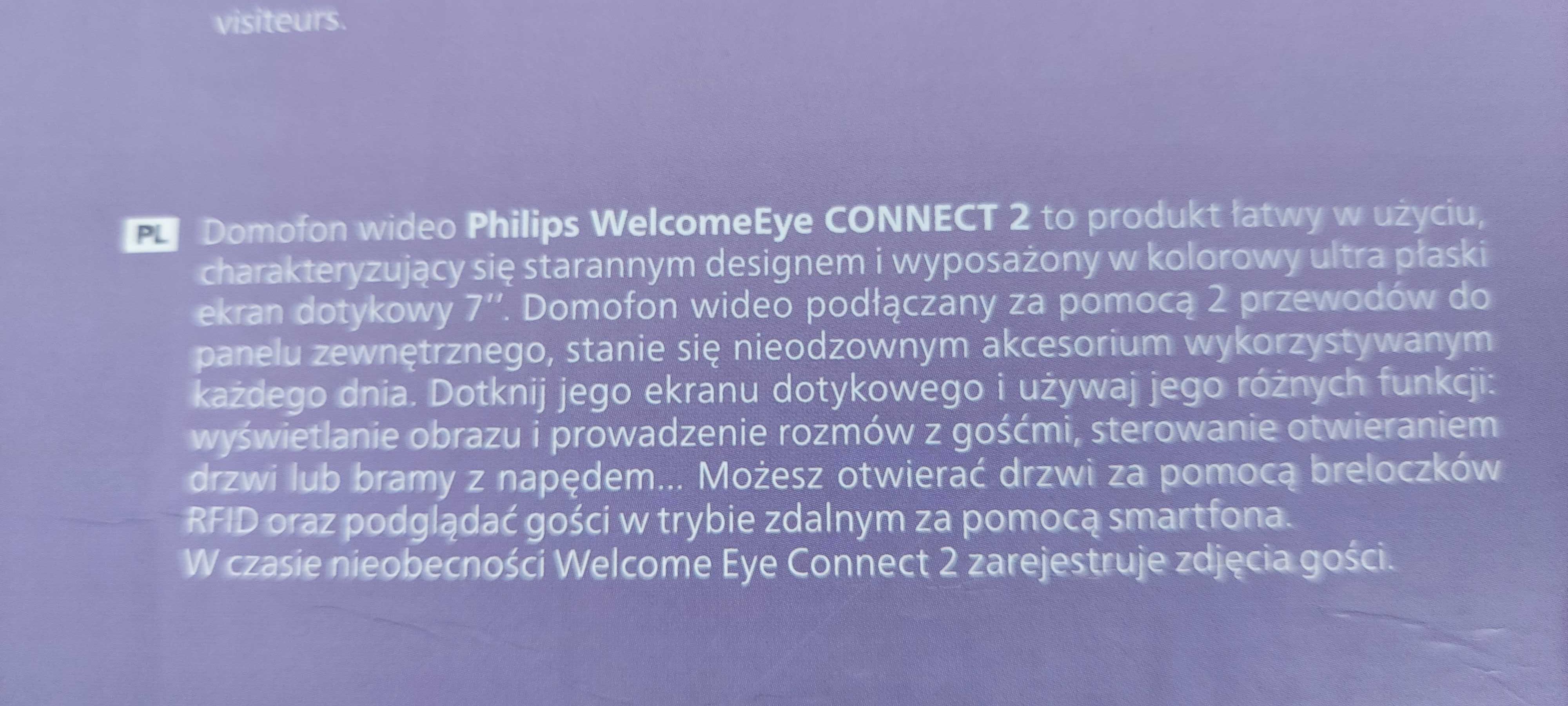 WIDEODOMOFON Philips WelcomeEye Connect 2 monitor 7" wi-fi APP breloki