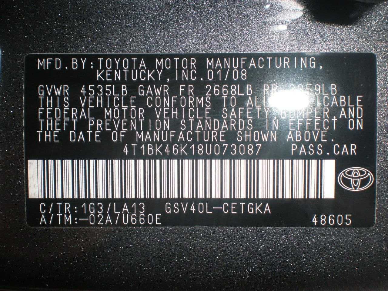 Toyota Camry XLE USA 3.5