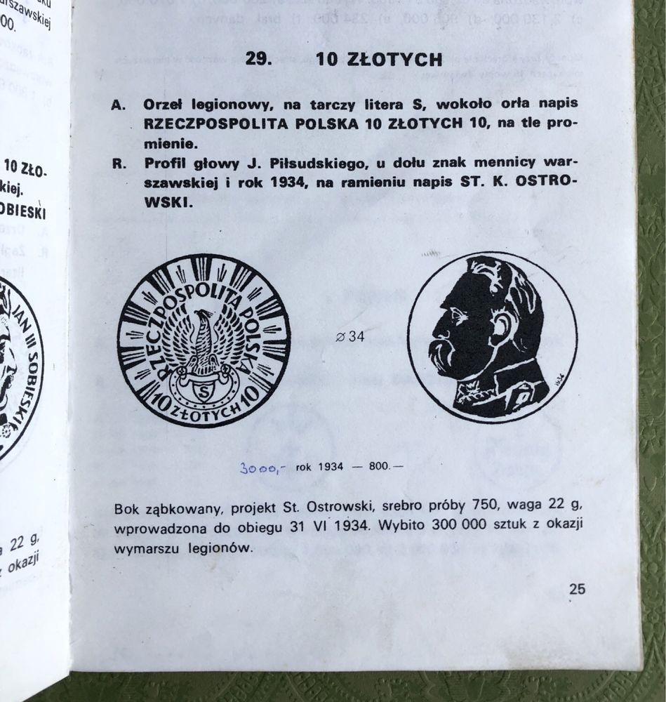 Moneta Rzeczpospolita Polska 10 złoty Piłsudski srebro 1934 rok