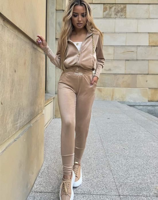 Dres La Monne Velvet Zips welurowy S 36 M 38 L 40 XL 42 bez negocjacji